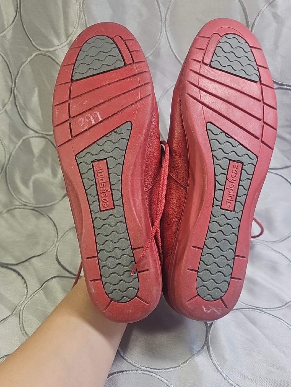 Easy Spirit Lipstick Red Leather Lace-Up Comfort Shoe R1 - Picture 6 of 8